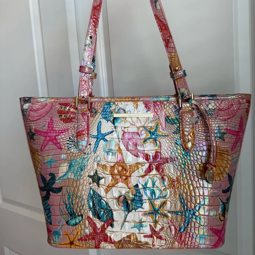 Brahmin Medium Asher Tote Starlight Ombre Seashell Melbourne Leather - Picture 8 of 8